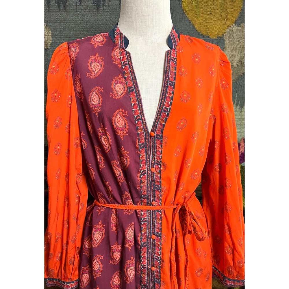 Sundance Paisley Colorblocked Maxi Dress L - Picture 2 of 14